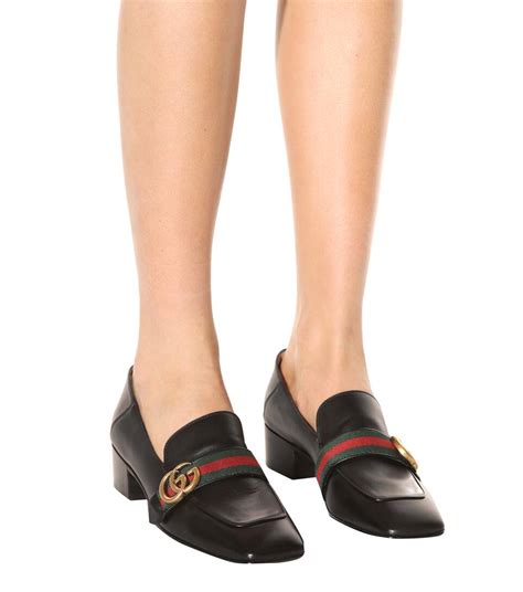 gucci leather double-g loafer pump size fit|gucci loafers with heel.